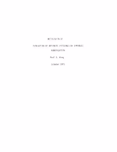 خرید و دانلود نسخه کامل کتاب Symbolic definite integration