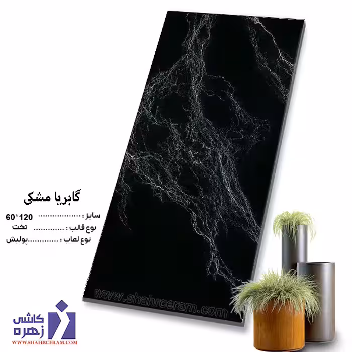 سرامیک گابریلا مشکی 120*60 کاشی زهره