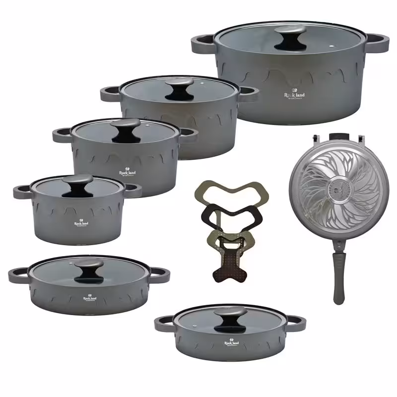 سرویس پخت و پز 18 پارچه راکلند مدل لیانا رنگ طوسی