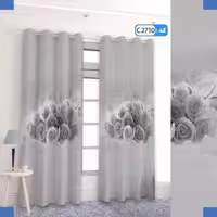 پرده تصویری طرح گل سفید برند پرنا