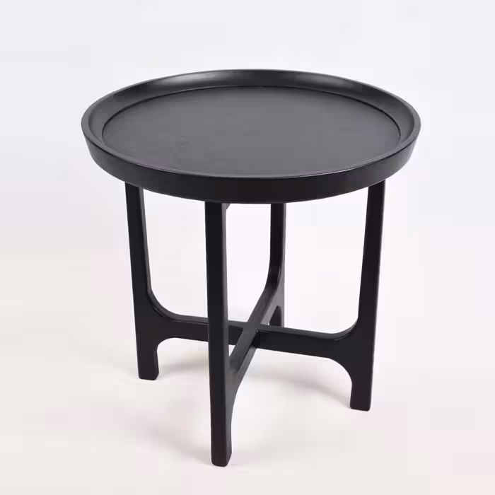 میز عسلی لبه دار مشکی چوب راش کاما