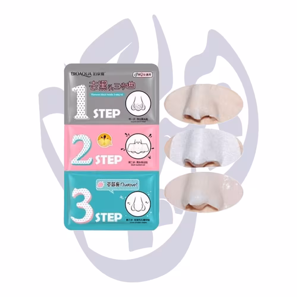 ماسک بینی 3مرحله ای مخصوص جوش سرسیاه بینی بیوآکوا (nose pathc BIOAQUA)