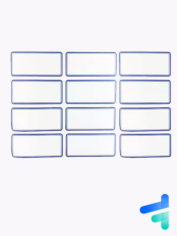 برچسب اسم طرح ساده 1 برگ 12 عددی