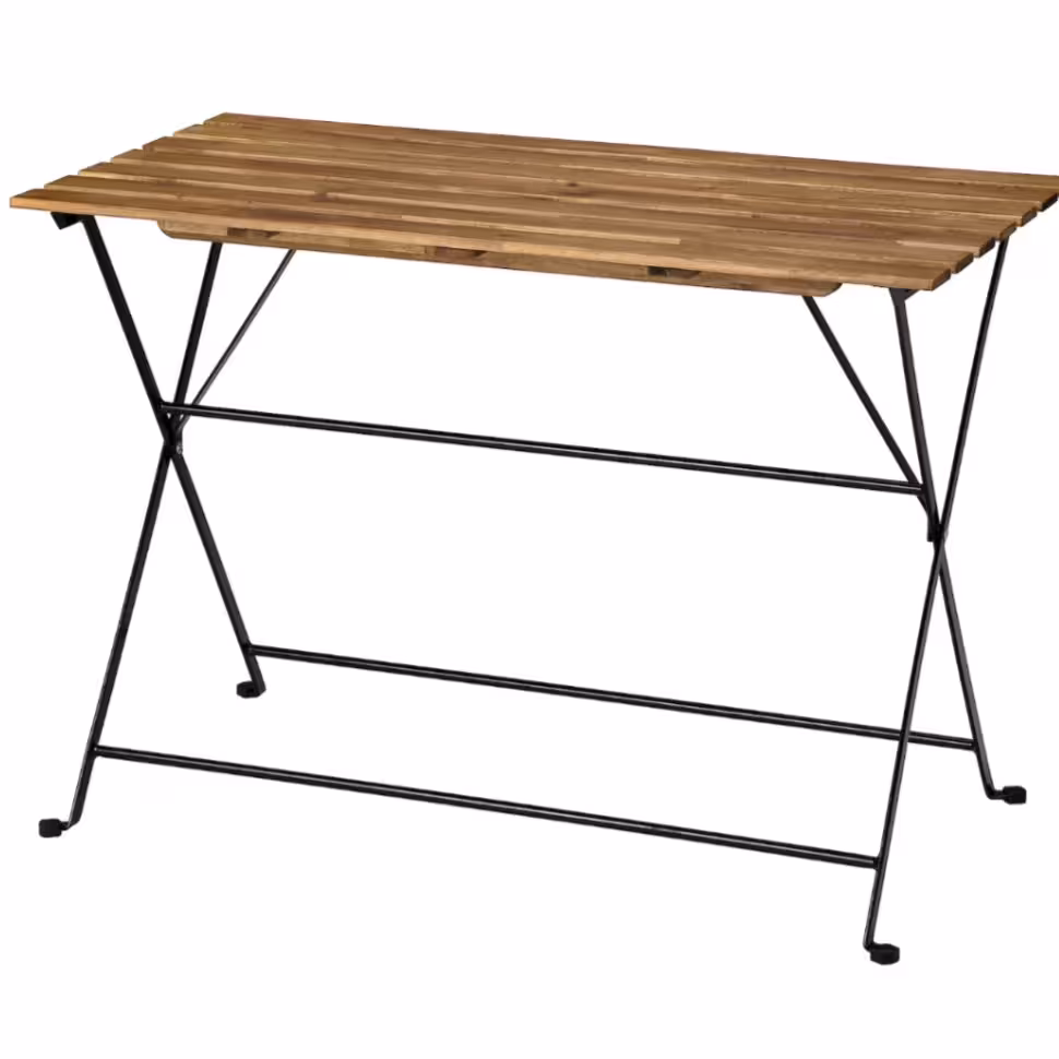 میز   تک  چهار نفره تاشو تارنو طرح ایکیا رنگ قهوه ای  و خودرنگ (نخودی)