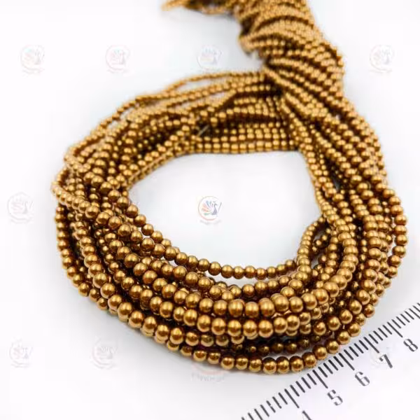 مروارید سنگی ( طلایی تیره ) سایز 4 **