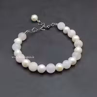 دستبند زنانه میکس رزکوارتز و مروارید (کدA589)