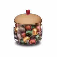 استند کپسول قهوه نسپرسو لیمیتد ادیشن مدل لومه میا «درب چوبی» | Nespresso Display Mia Dispenser Wooden Lid