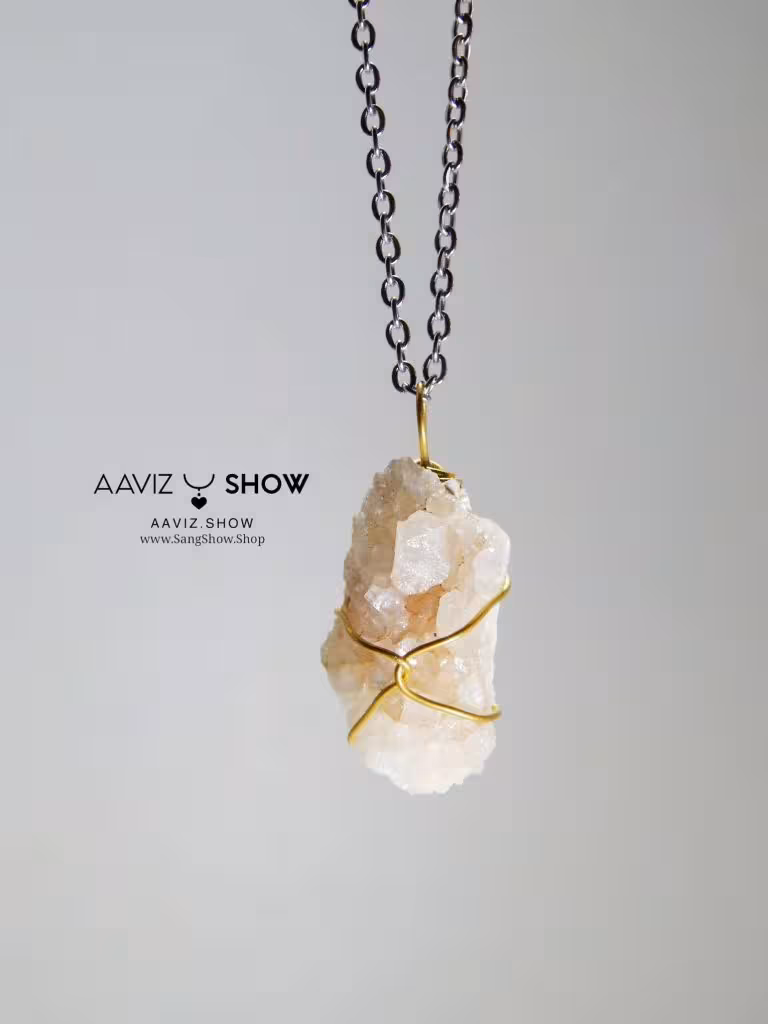 گردنبند بلور سیترین در دل کوارتز A055