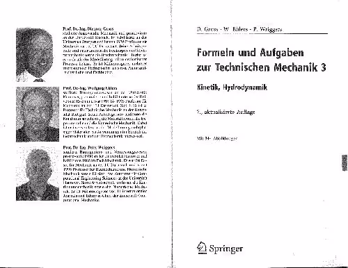 خرید و دانلود نسخه کامل کتاب Formeln Und Aufgaben Zur Technischen Mechanik 3: Kinetik, Hydrodynamik