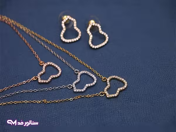 نیم ست سه لاین نگین دار N8092