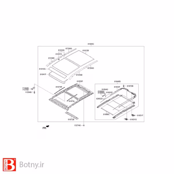 ریل سانروف خودرو هیوندای سانتافه 2013 – 2019