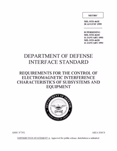 خرید و دانلود نسخه کامل کتاب Department of defense interface standart. Requirements for the control of electromagnetic interference characteristics of subsystems and equipment