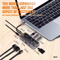 هاب ۱۰ پورت USB-C آیزن مدل 10in1 EUH-01