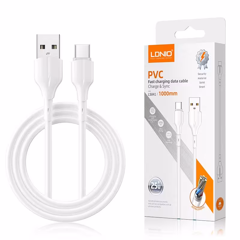 کابل شارژر الدینیو سیم گرد مدل LS841 micro