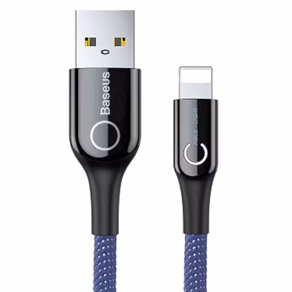 کابل شارژ C-shaped Light Intelligent power-off Cable Purple باسئوس - فروشگاه اینترنتی پروتاچ