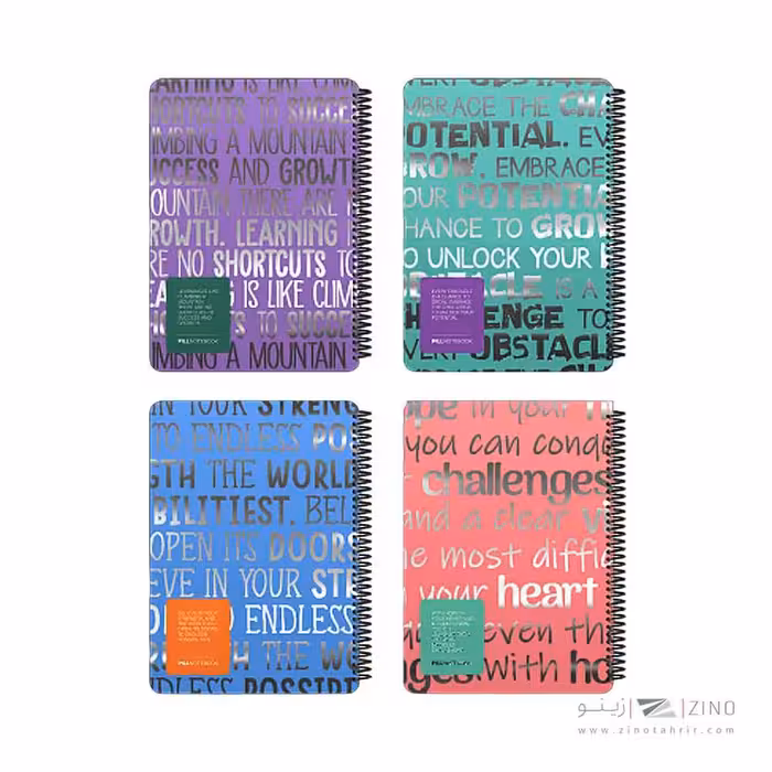 دفتر100برگ وزیری سیمی جلد سخت پیل سری تایپ(متالایز)