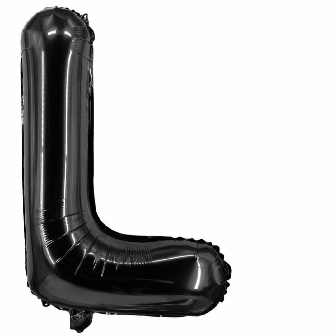 بادکنک فویلی حرف ال مشکی - فویلی حرف l مشکی