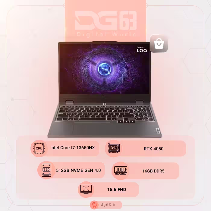 قیمت و خرید لپ تاپ لنوو Lenovo LOQ Gaming 15IRX9-83DV / I7-13650HX / RTX 4050 - دیجی 63