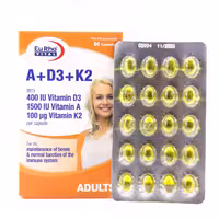 سافت ژل ویتامین A D3 K2 یوروویتال 60عددی