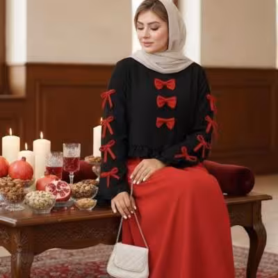 کت دامن یلدایی پاپیون