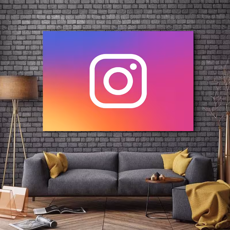 تابلو شاسی طرح لوگو مدل اینستاگرام کد A323 | دنیای قاب