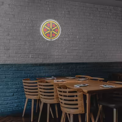 چراغ دیواری نئون دیزاین طرح Pizza_MLC