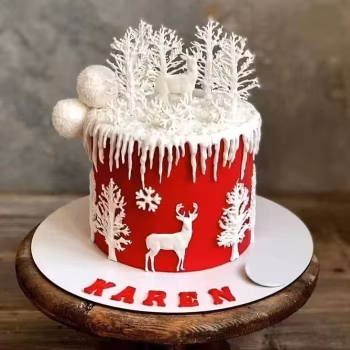 قالب شکلات مدل مالد فوندانت طرح مولد گوزن زمستانی کد M12