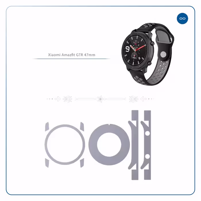 برچسب ماهوت طرح Matte Silver مناسب برای ساعت هوشمند شیایومی Amazfit GTR 47mm