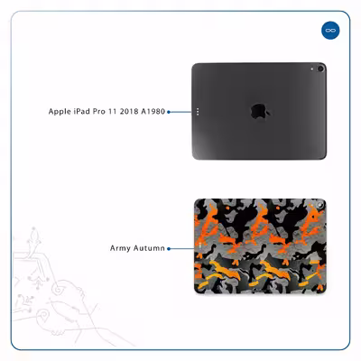 برچسب پوششی ماهوت مدل Autumn-Army مناسب برای تبلت اپل iPad Pro 11 2018 A1980