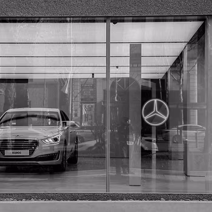 چراغ دیواری نئون دیزاین طرح Benz-BL_WHT