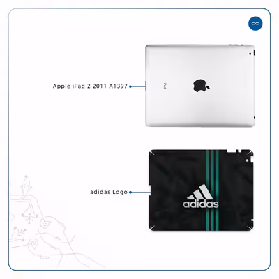 برچسب پوششی ماهوت مدل adidas-Logo مناسب برای تبلت اپل iPad 2 2011 A1397