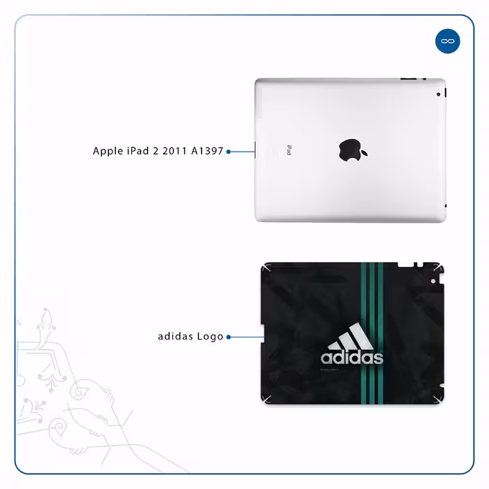 برچسب پوششی ماهوت مدل adidas-Logo مناسب برای تبلت اپل iPad 2 2011 A1397