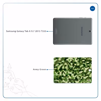 برچسب پوششی ماهوت مدل Army-Green-2 مناسب برای تبلت سامسونگ Galaxy Tab A 9.7 2015 T555