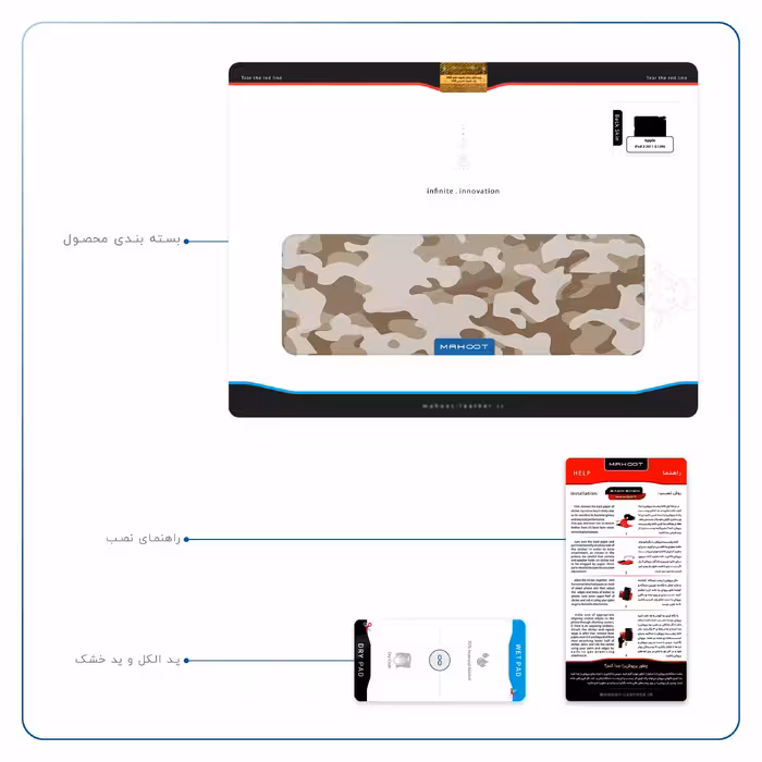 برچسب پوششی ماهوت مدل Army-Desert مناسب برای تبلت اپل iPad 2 2011 A1396
