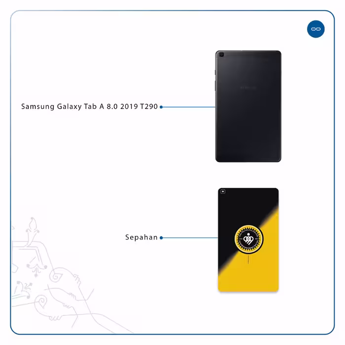 برچسب پوششی ماهوت مدل Sepahan مناسب برای تبلت سامسونگ Galaxy Tab A 8.0 2019 T290