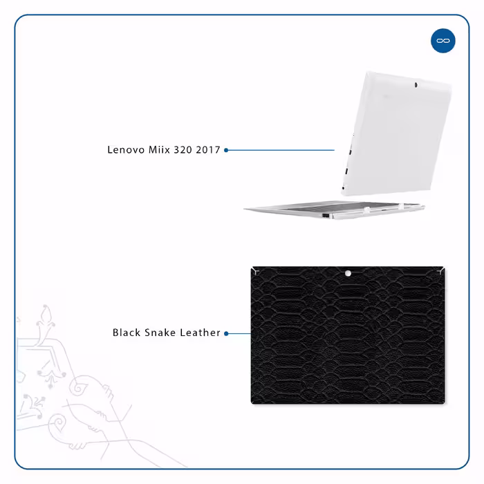 برچسب پوششی ماهوت مدل Black-Snake-Leather مناسب برای تبلت لنوو Miix 320 2017