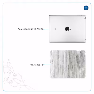برچسب پوششی ماهوت مدل White Wood مناسب برای تبلت اپل iPad 2 2011 A1396