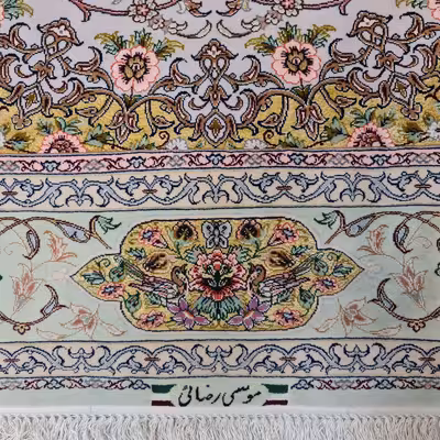 فرش دستبافت چهار متری اصفهان موسی الرضایی کد 1077