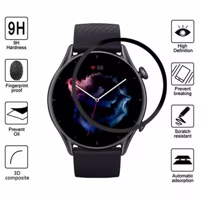 محافظ صفحه نمایش گودزیلا مدل GS-MLS مناسب برای ساعت هوشمند امیزفیت GTR 3 Pro به همراه بند به همراه بند