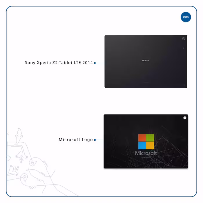 برچسب پوششی ماهوت مدل Microsoft-Logo مناسب برای تبلت سونی Xperia Z2 Tablet LTE 2014
