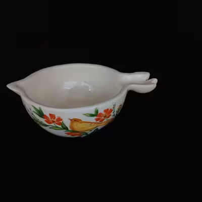 آجیل خوری سرامیکی هیوا طرح نارگل گل و مرغ کد 11311859 مجموعه 7 عددی