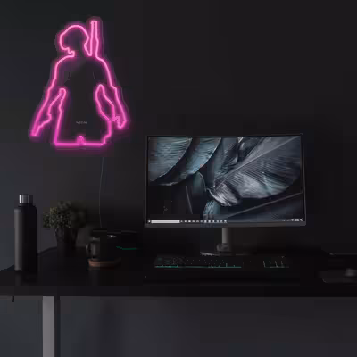 چراغ دیواری نئون دیزاین طرح Pubg-GL_PN