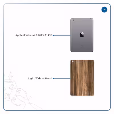 برچسب پوششی ماهوت مدل Light Walnut Wood مناسب برای تبلت اپل iPad mini 2 2013 A1490