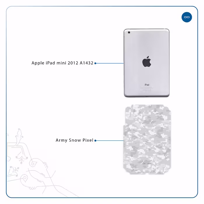 برچسب پوششی ماهوت مدل Army-Winter-Pixel مناسب برای تبلت اپل iPad mini 2012 A1432