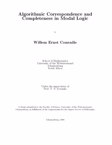 خرید و دانلود نسخه کامل کتاب Algorithmic Correspondence and Completeness in Modal Logic [PhD Thesis]