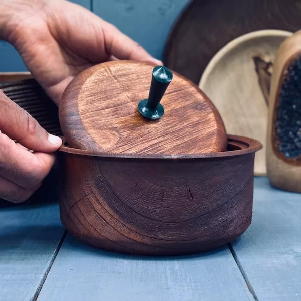 ظرف چوبی دربدار کد 970