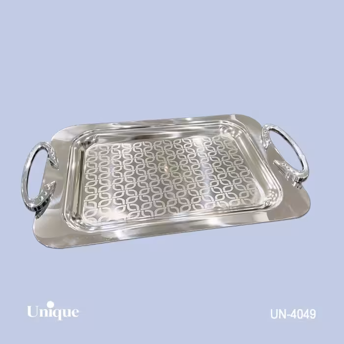 سینی براق استیل بدون پایه بزرگ یونیک UN-4049