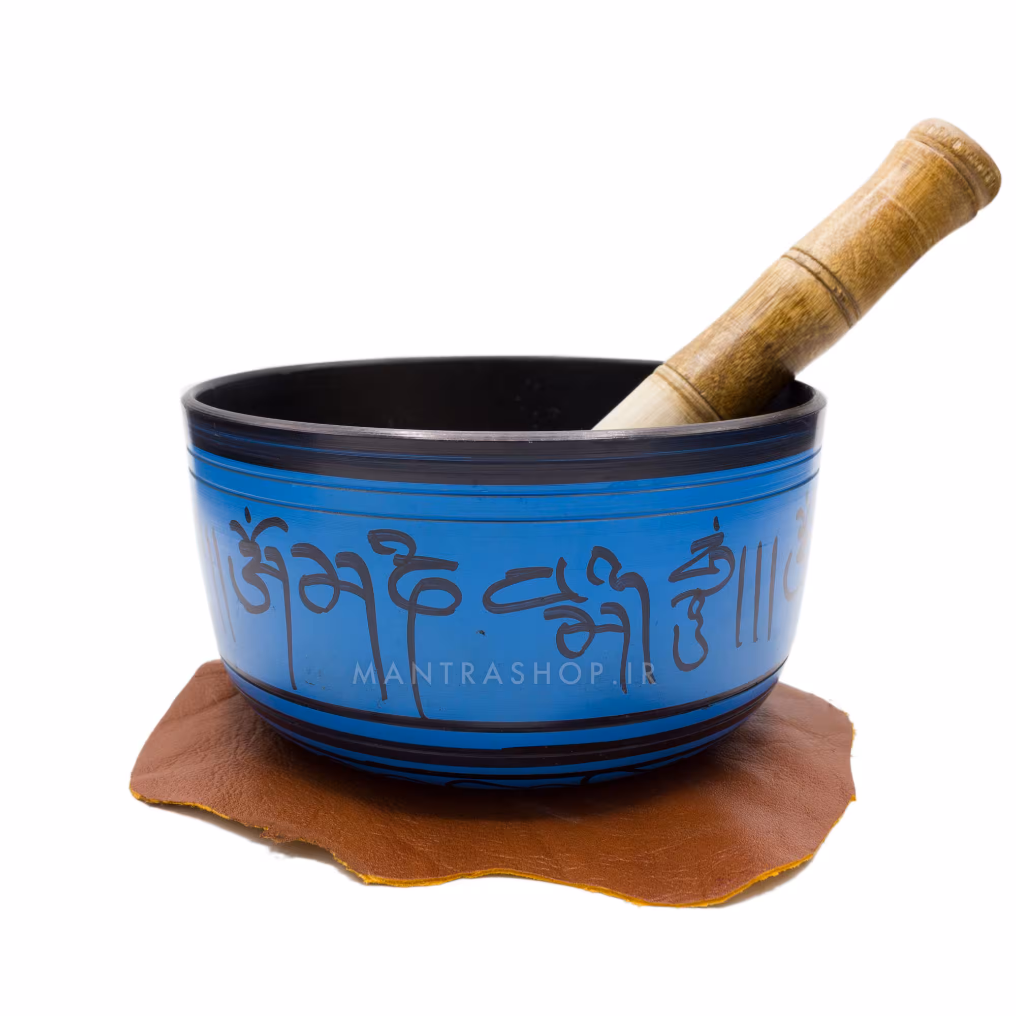 کاسه تبتی آبی نقش برجسته بودا – قطر دهانه 14.5 سانتی متر