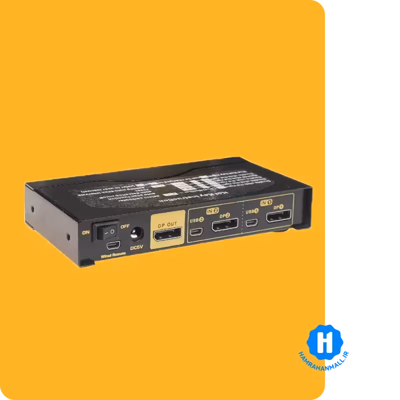 سوییچ KVM دیسپلی دو پورت کی نت پلاس مدل KP-SWKDP02