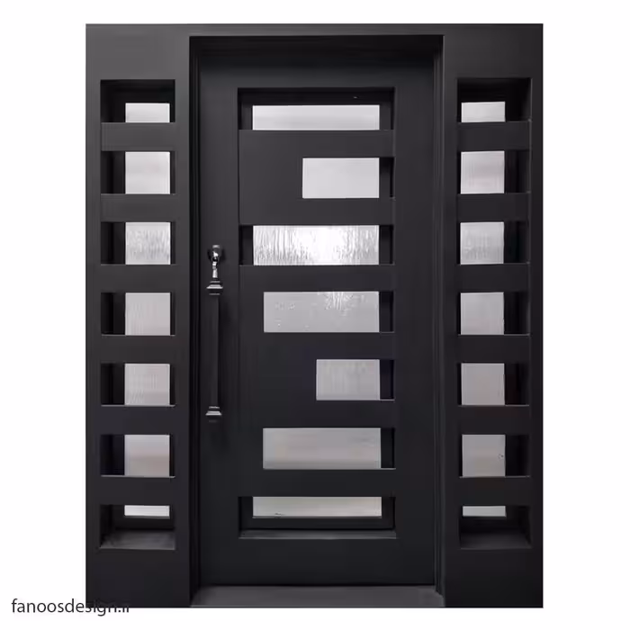 درب ورودی لابی ساختمان فلزی کد 1130